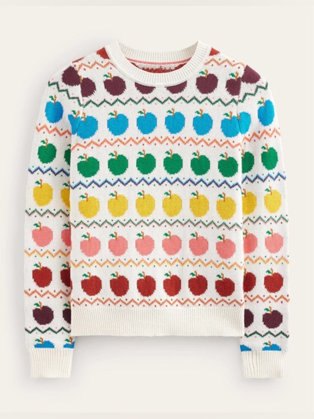 Rare Boden Edie Fair Isle Apple Sweater – Size L - Picture 2 of 8